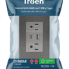 TOMA DOBLE CON TIERRA CON PUERTO USB + TIPO C GRIS TROEN